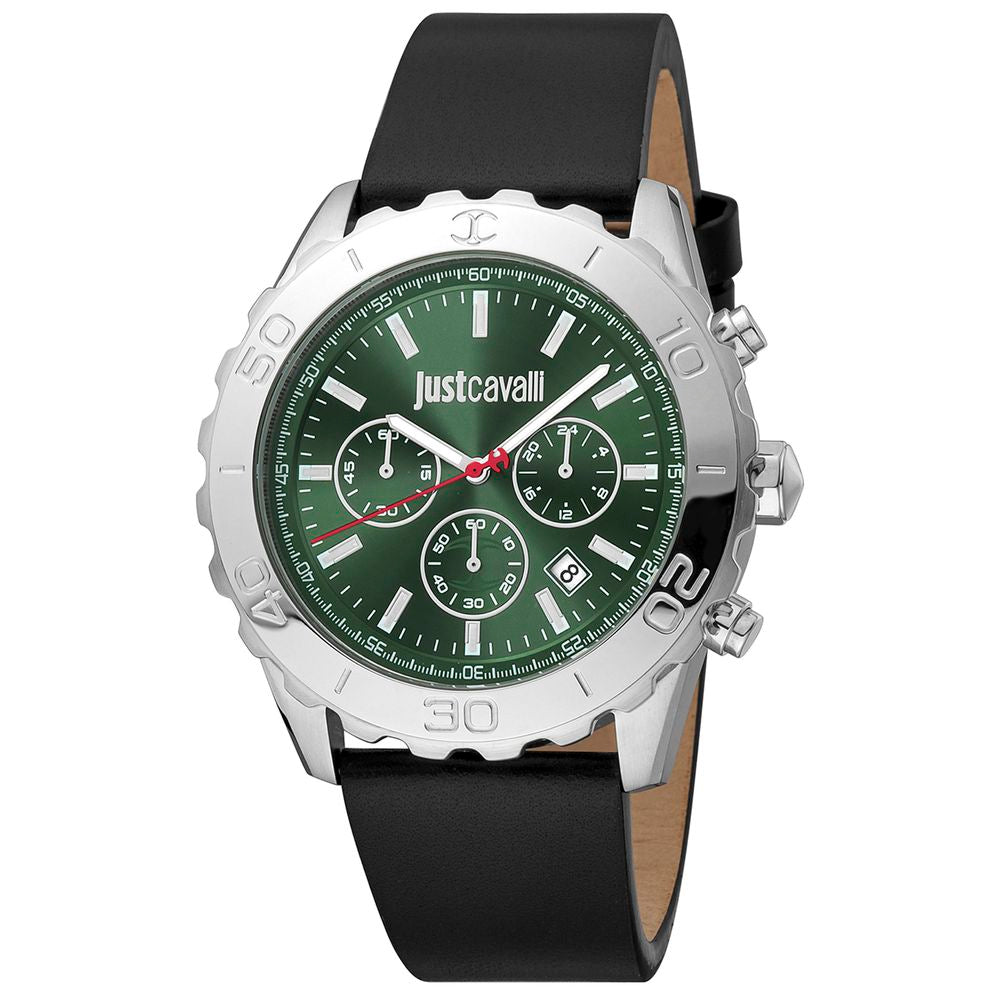 Black Leather Bracelet Watch - ventzia
