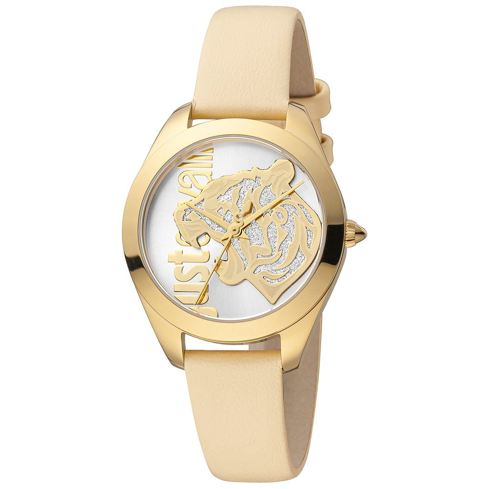 Beige Leather Dress Watch - ventzia