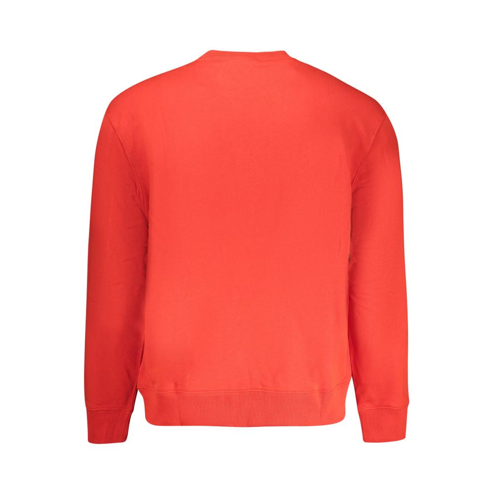 Red Cotton Men Sweatshirt - ventzia
