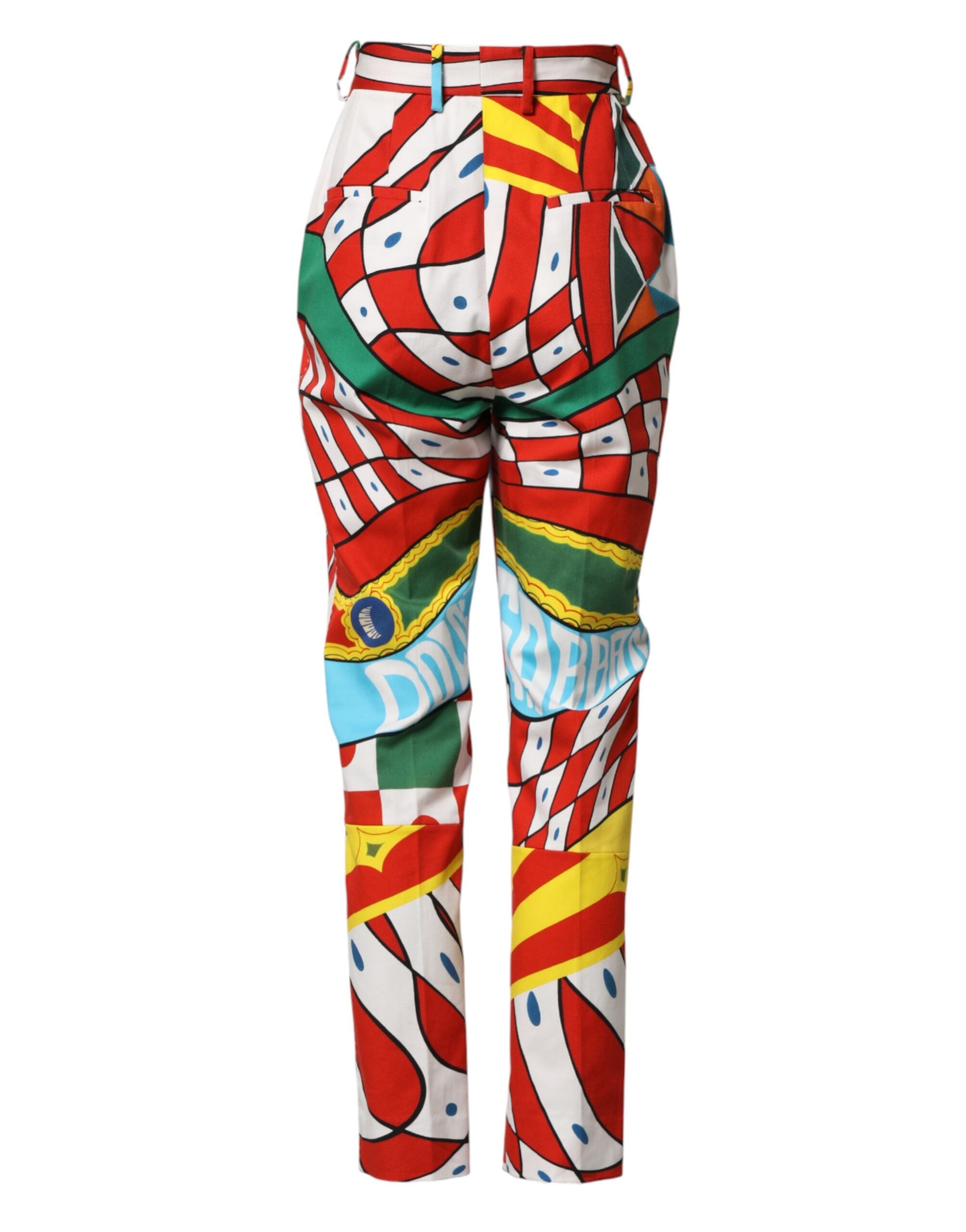 Multicolor Geometric Pattern Straight Pants - ventzia