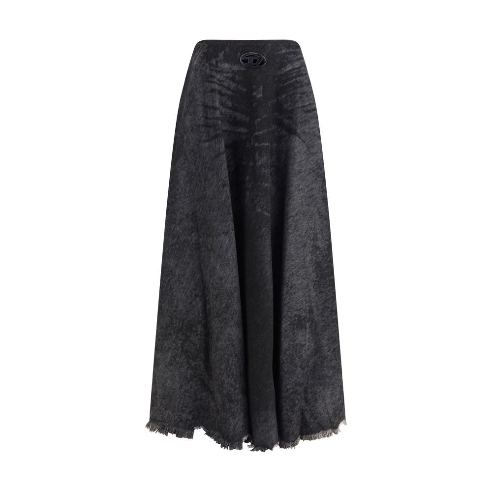 Black Cotton Long Skirt - ventzia