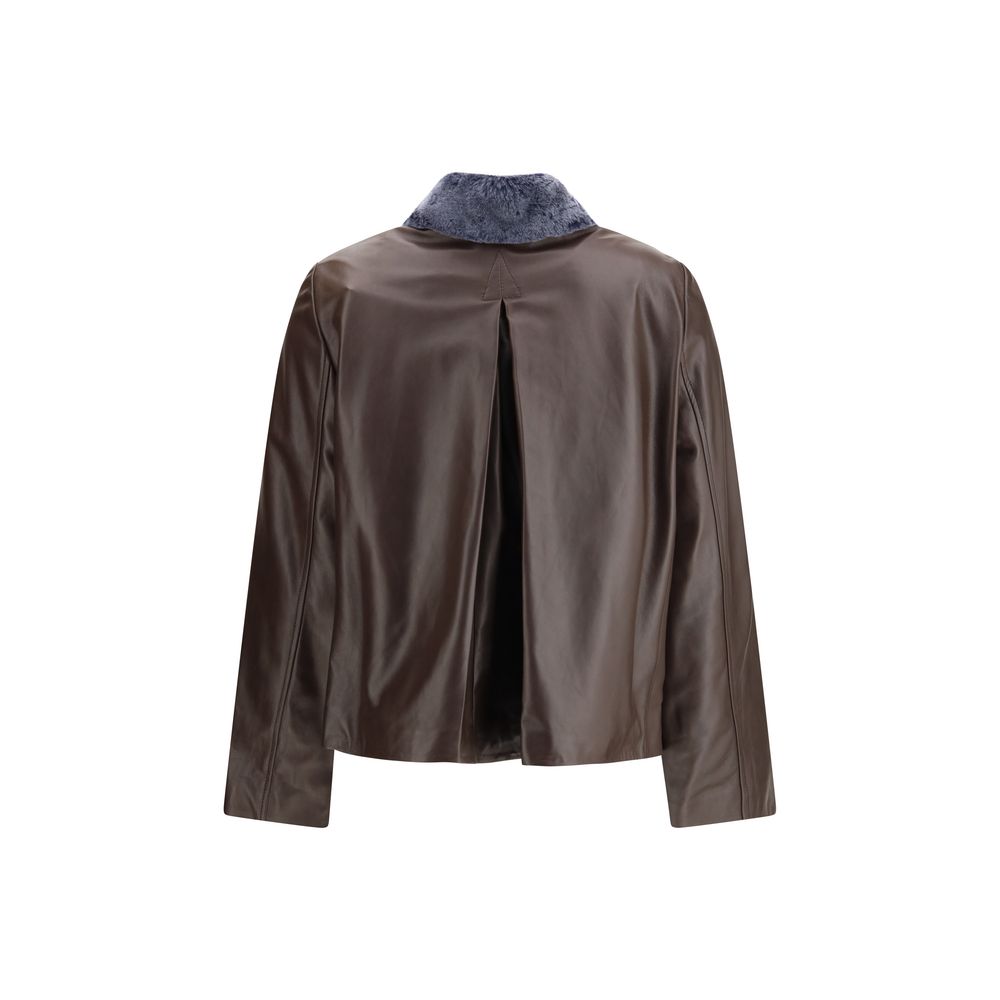 Brown Leather Jacket - ventzia