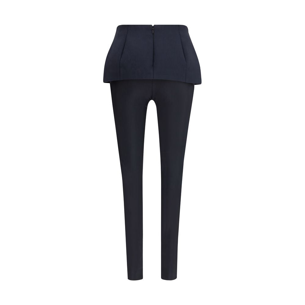 Black Polyester Casual Pants