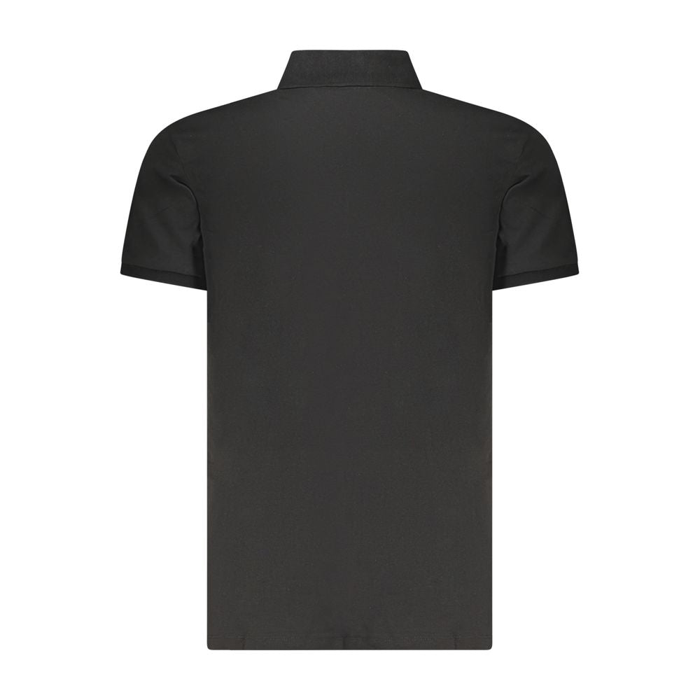 Black Cotton Men Polo Shirt - ventzia