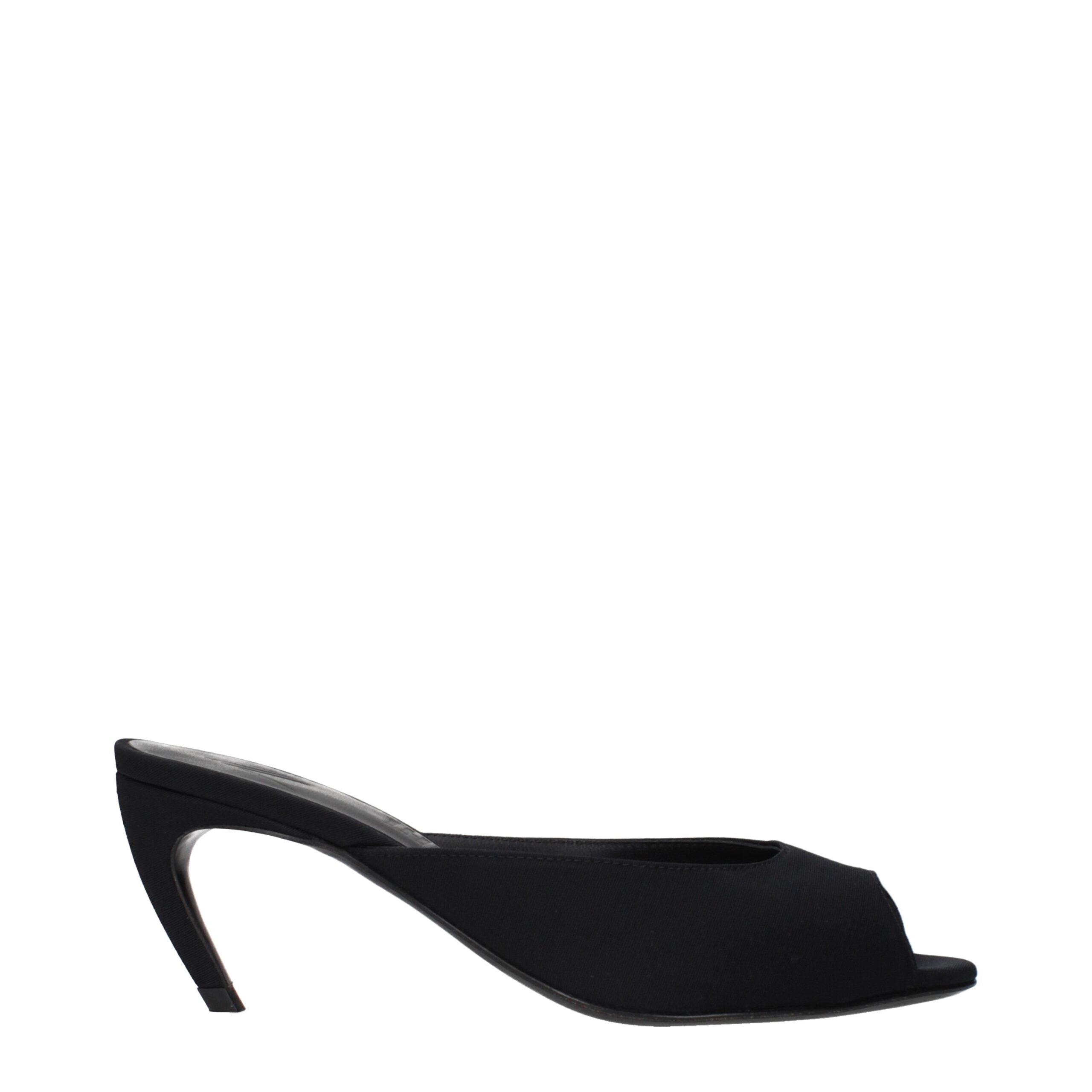 Black Fabric Sandals - ventzia