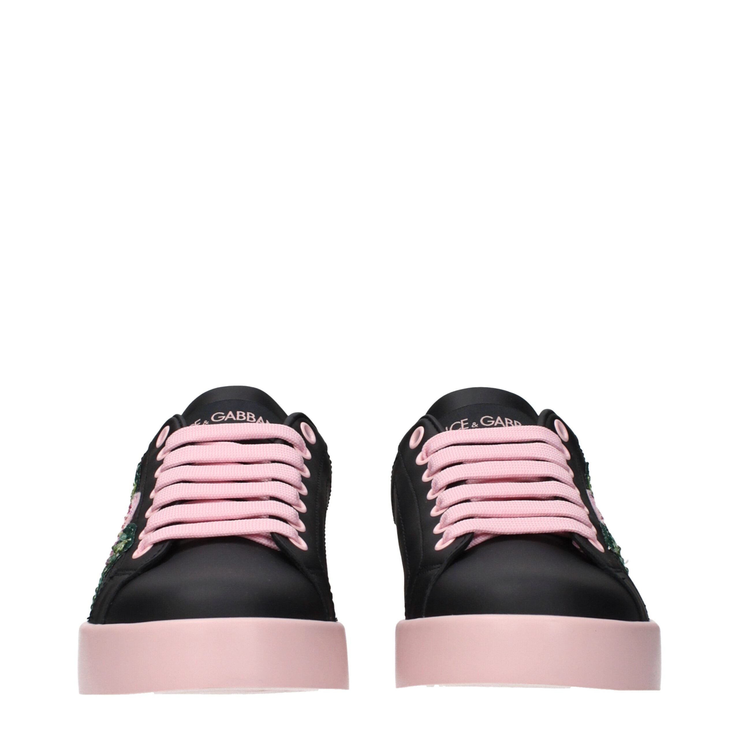 Black Leather Sneakers - ventzia
