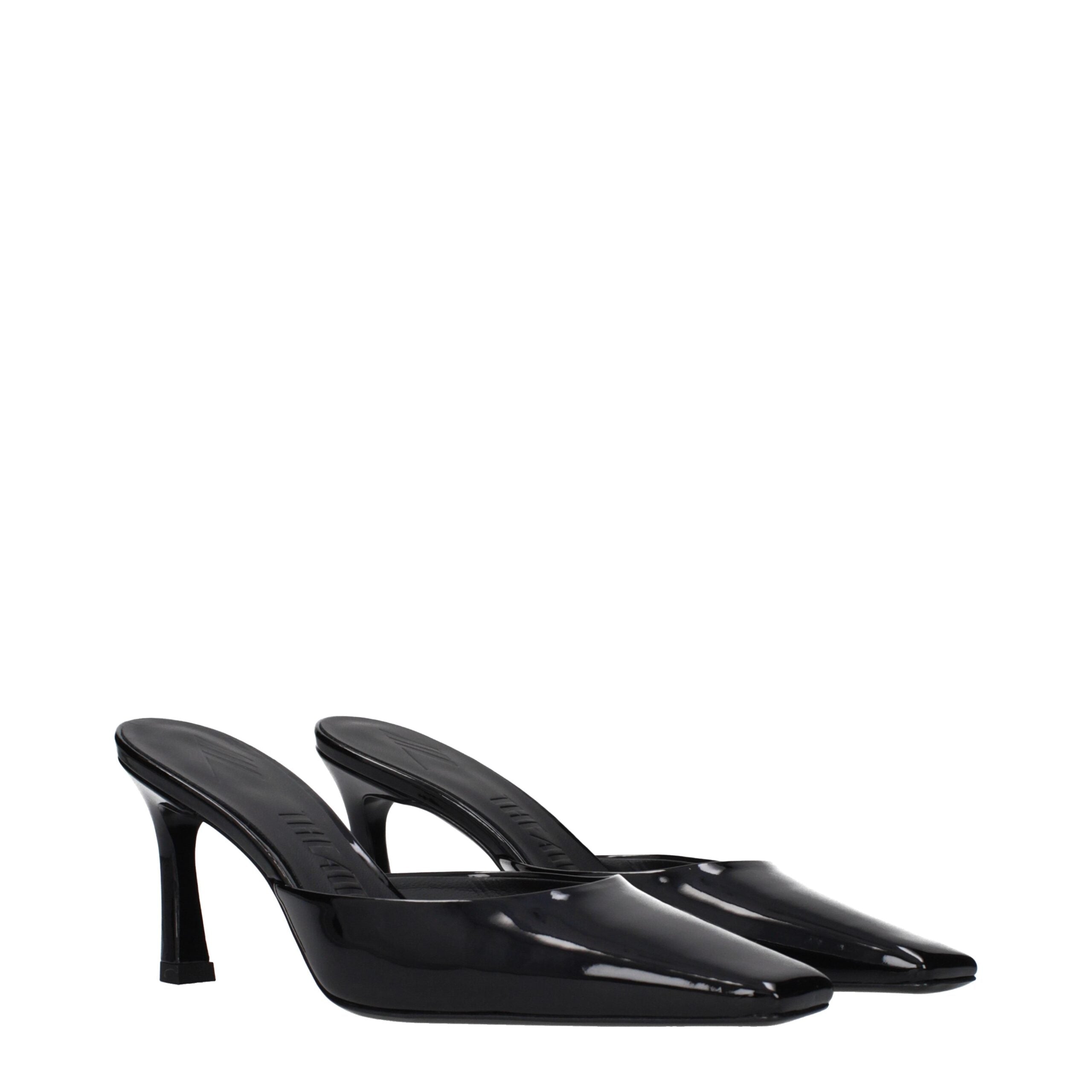 Black Leather Flat Sandals