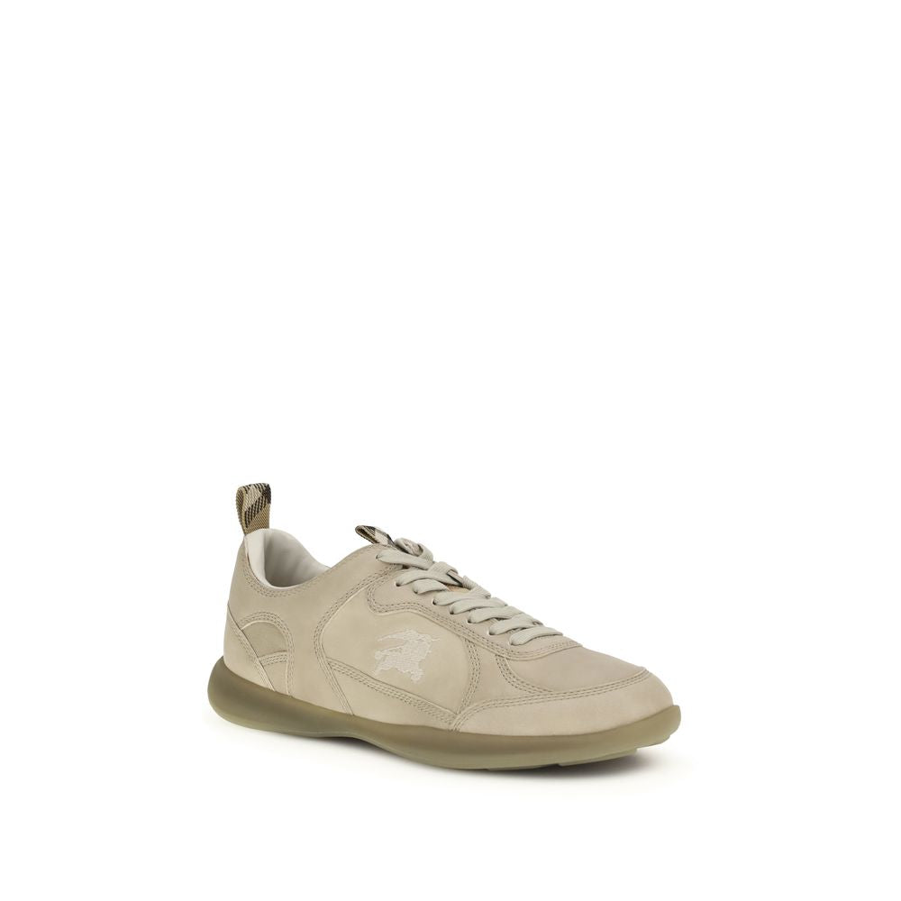 Beige Calf Leather Bos Taurus Athletic Sneakers