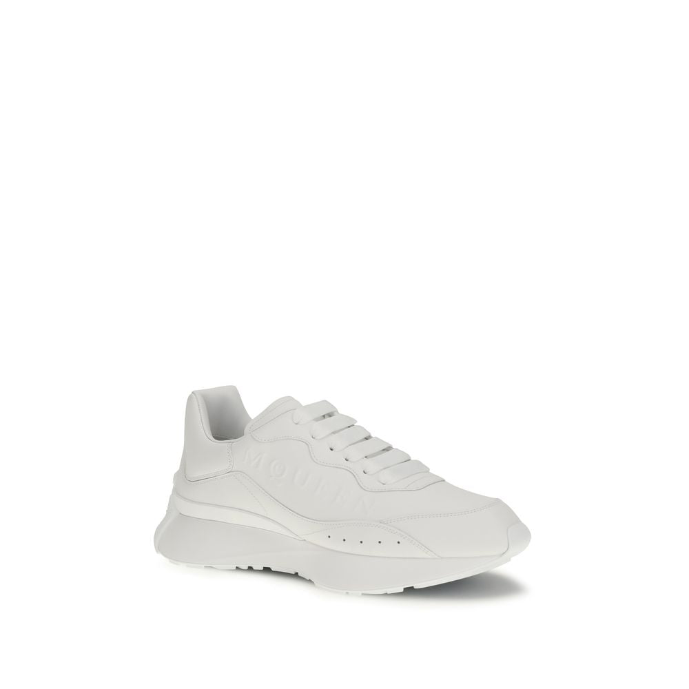 White Calf Leather Bos Taurus Chunky Sneakers