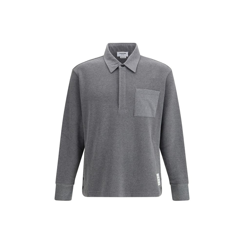 Gray Cotton Polo Shirt - ventzia