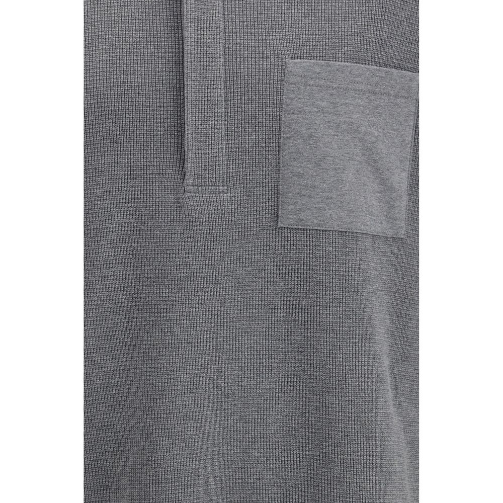 Gray Cotton Polo Shirt - ventzia