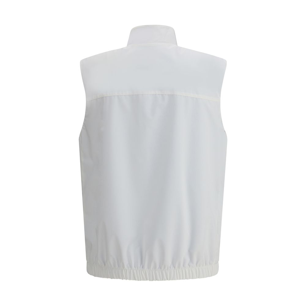 White Polyamide Sleveless Jacket - ventzia