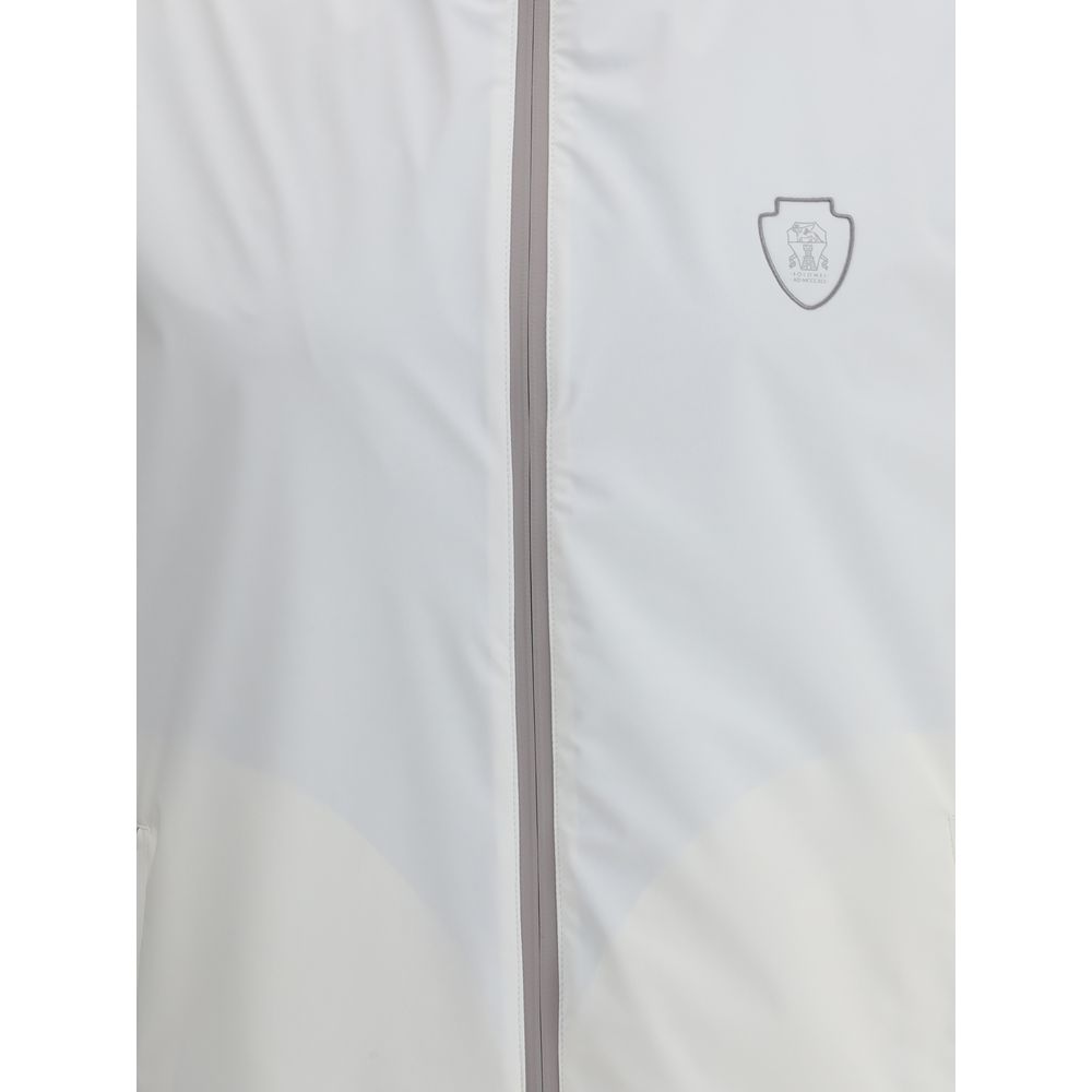White Polyamide Sleveless Jacket - ventzia