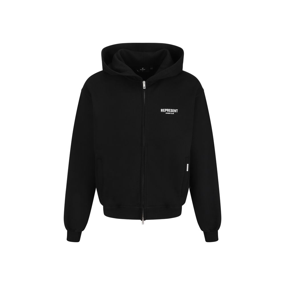 Black Cotton Sweatshirt - ventzia