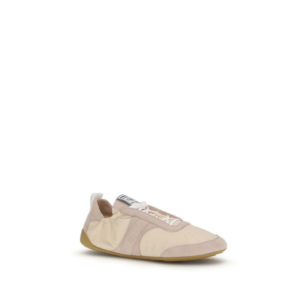 Beige Nylon Athletic Sneakers - ventzia
