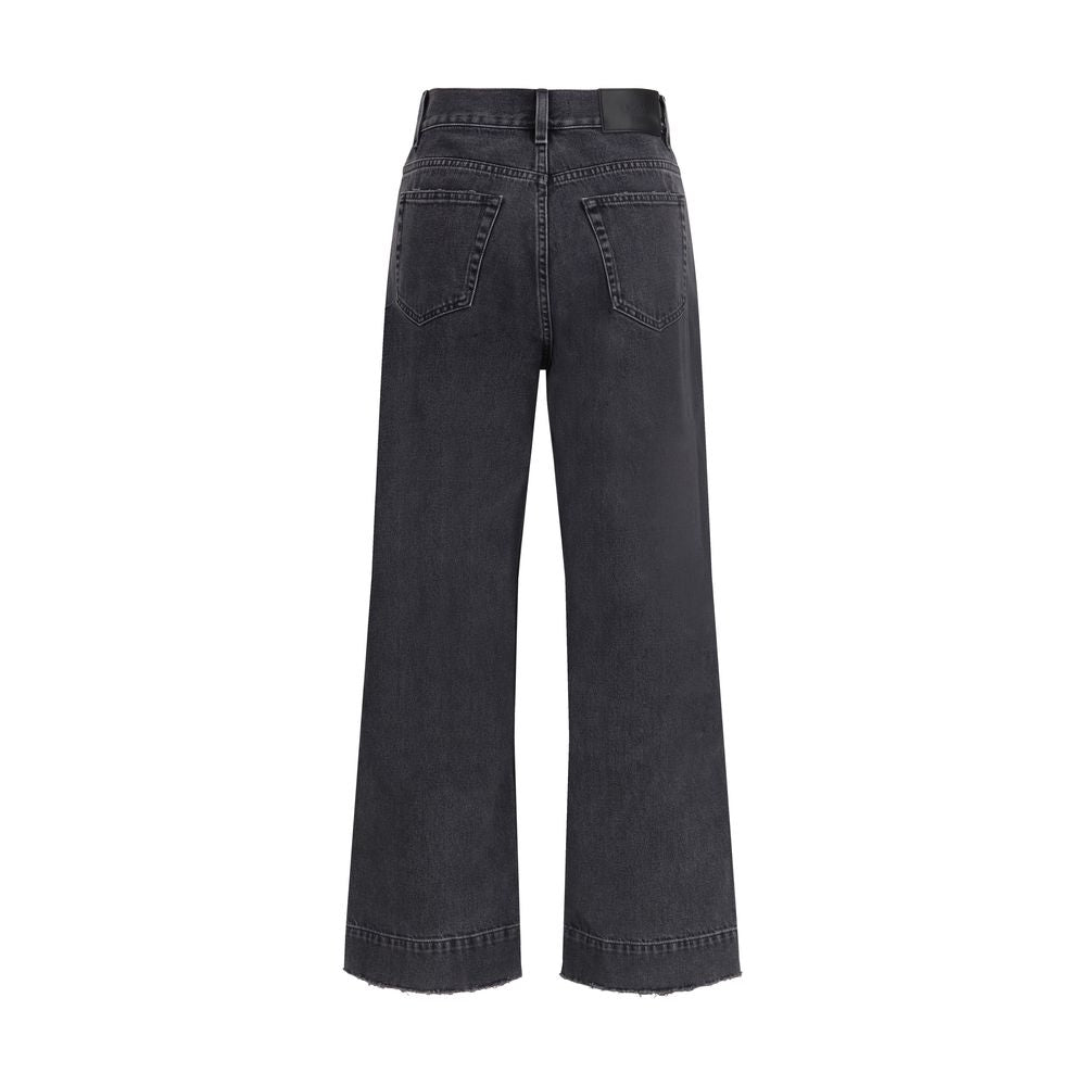 Black Cotton High-Waisted Jean - ventzia