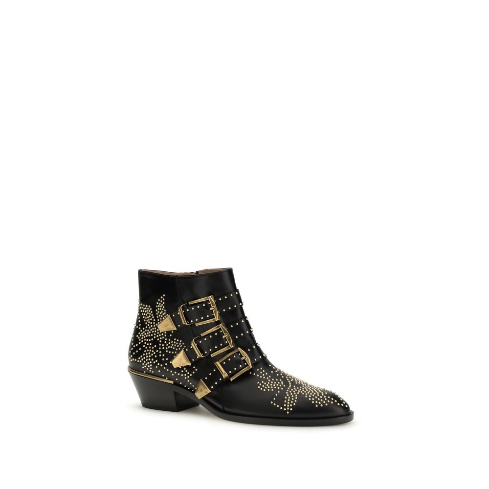 Black Calf Leather Bos Taurus Lace-Up Boots - ventzia