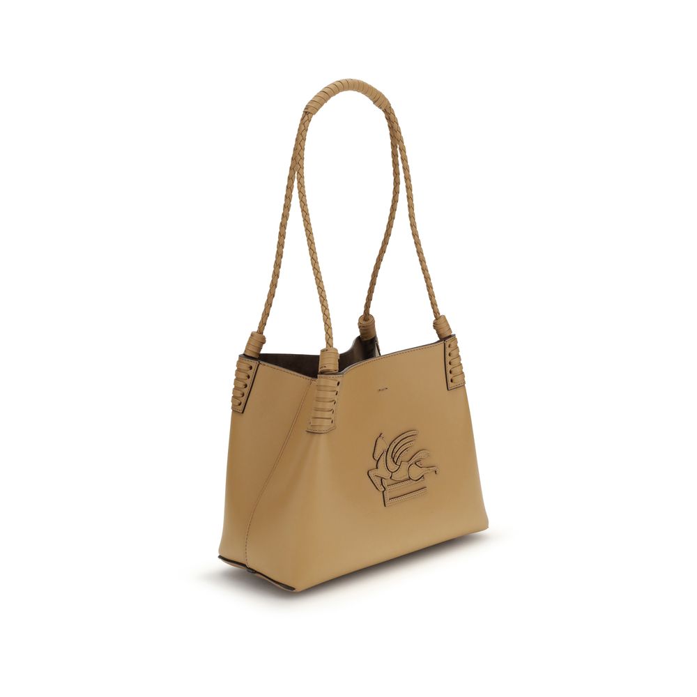 Beige Calf Leather Bos Taurus Shoulder Bag - ventzia