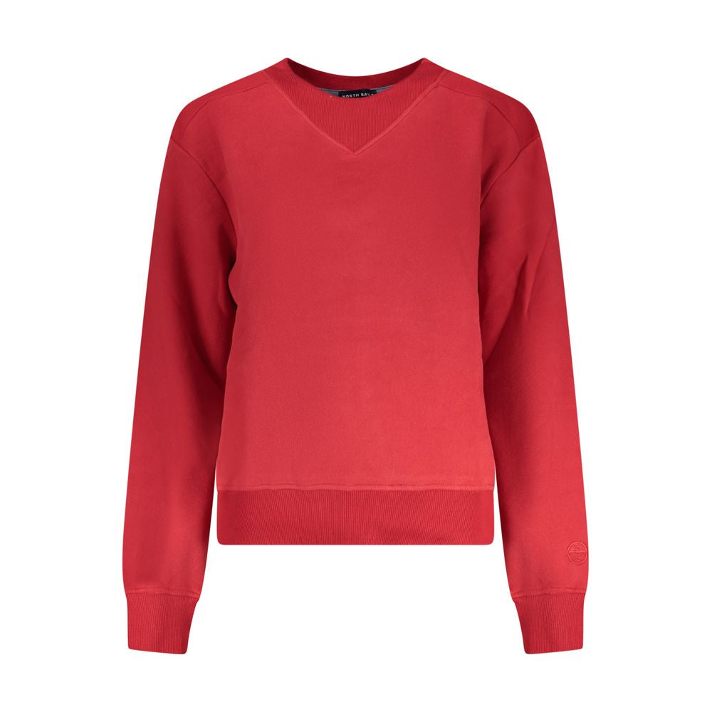 Red Cotton Women Sweatshirt - ventzia