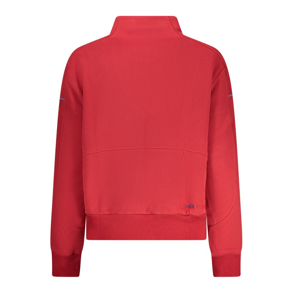 Red Cotton Women Sweatshirt - ventzia
