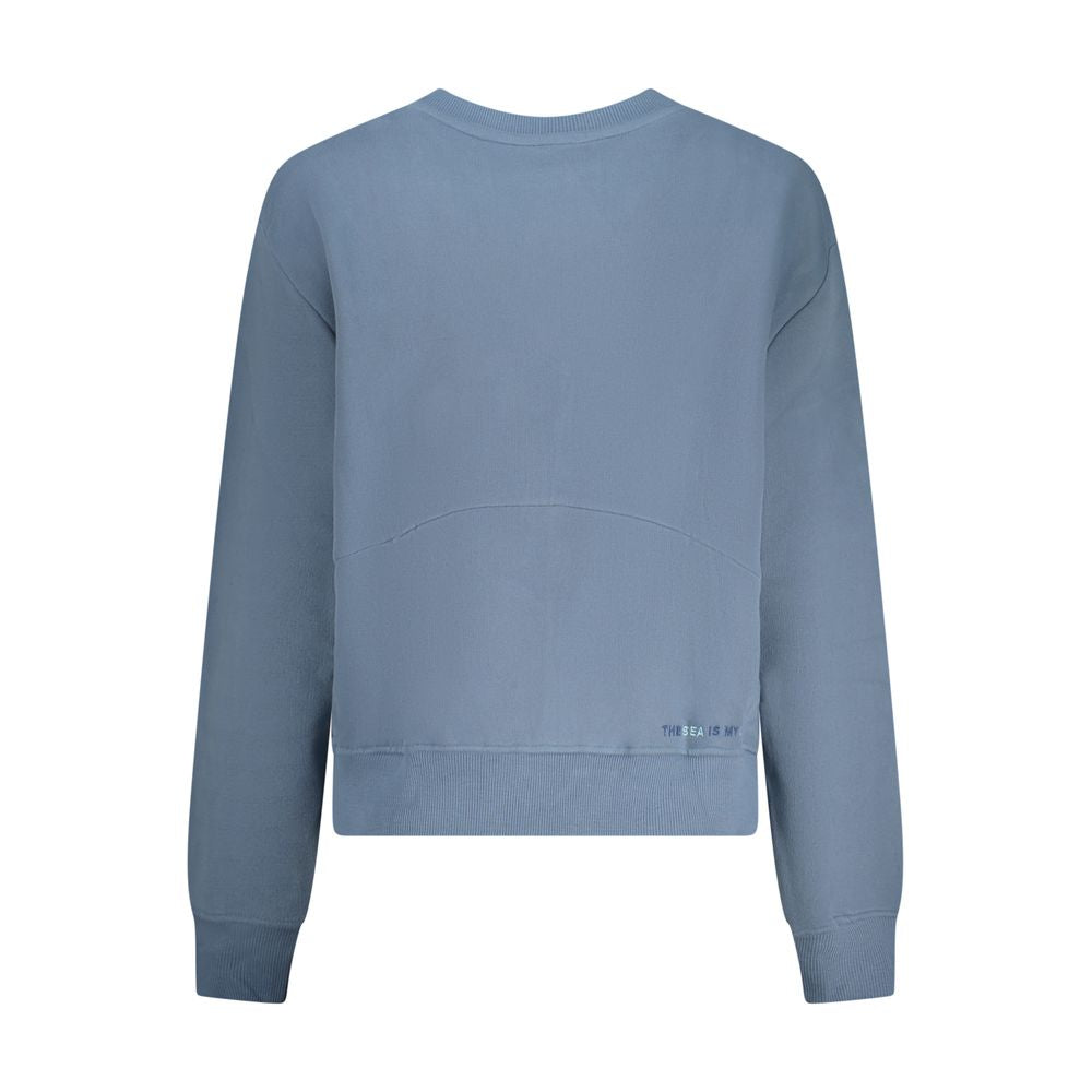 Blue Cotton Women Sweater - ventzia