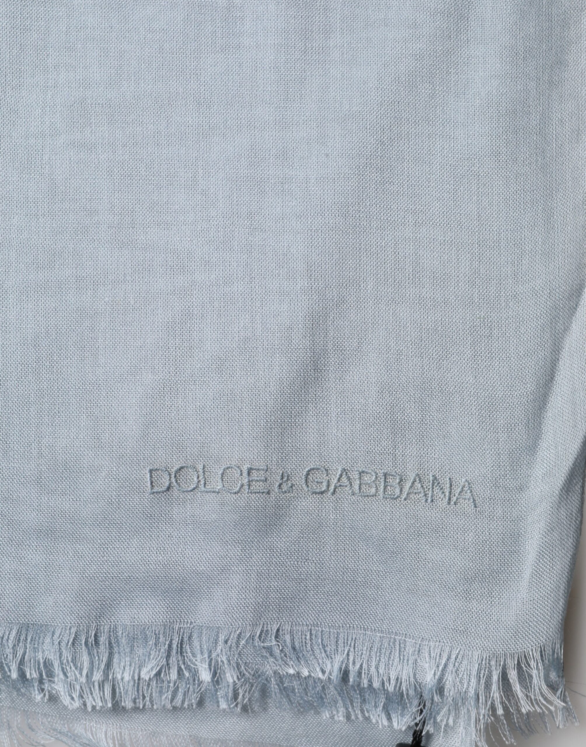 Light Blue Cashmere Knitted Shawl