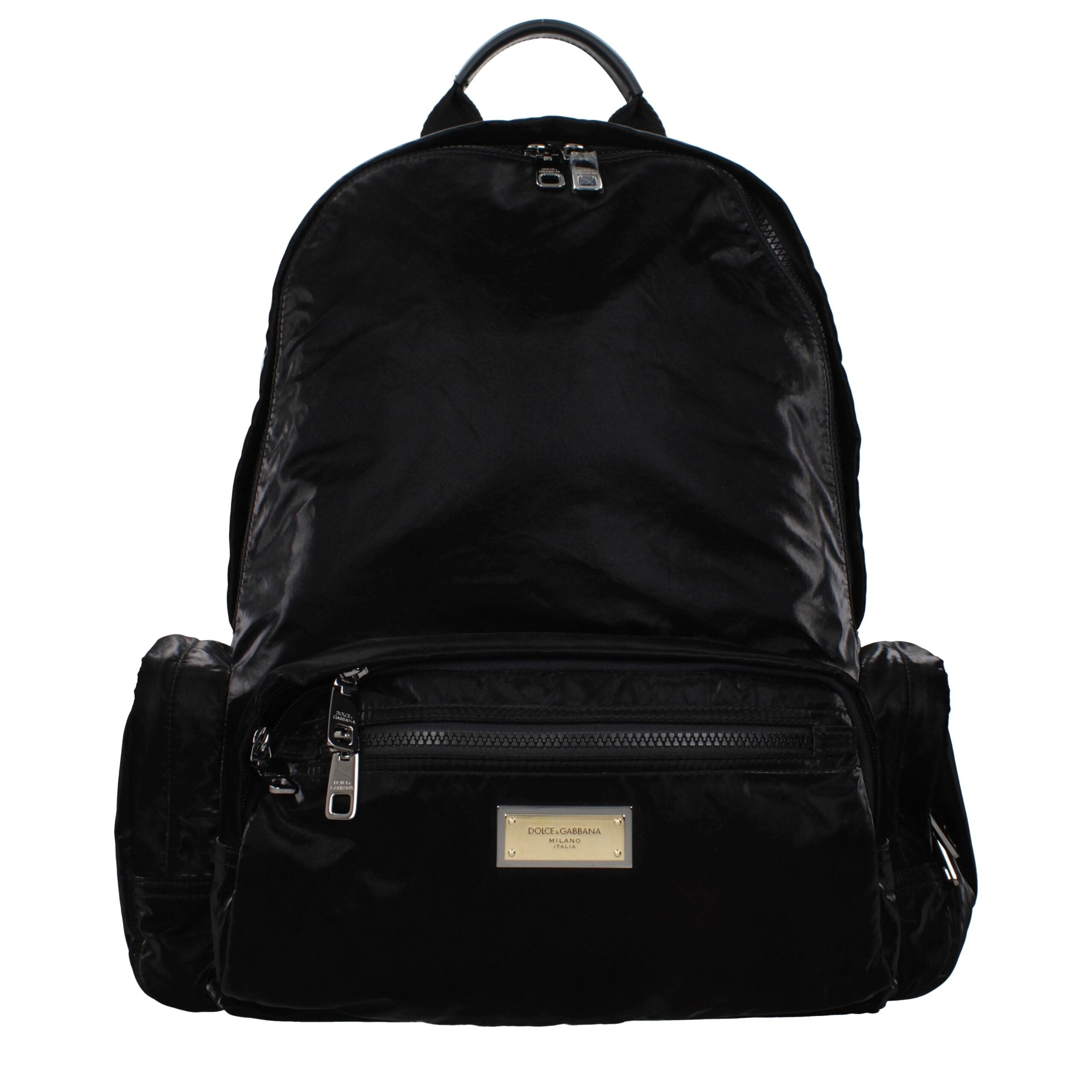 Black Nylon Backpack - ventzia