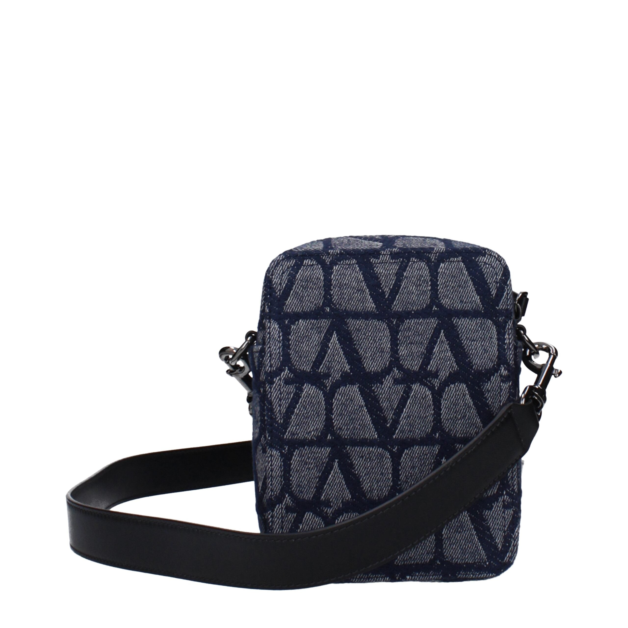 Blue Fabric Crossbody Bag - ventzia