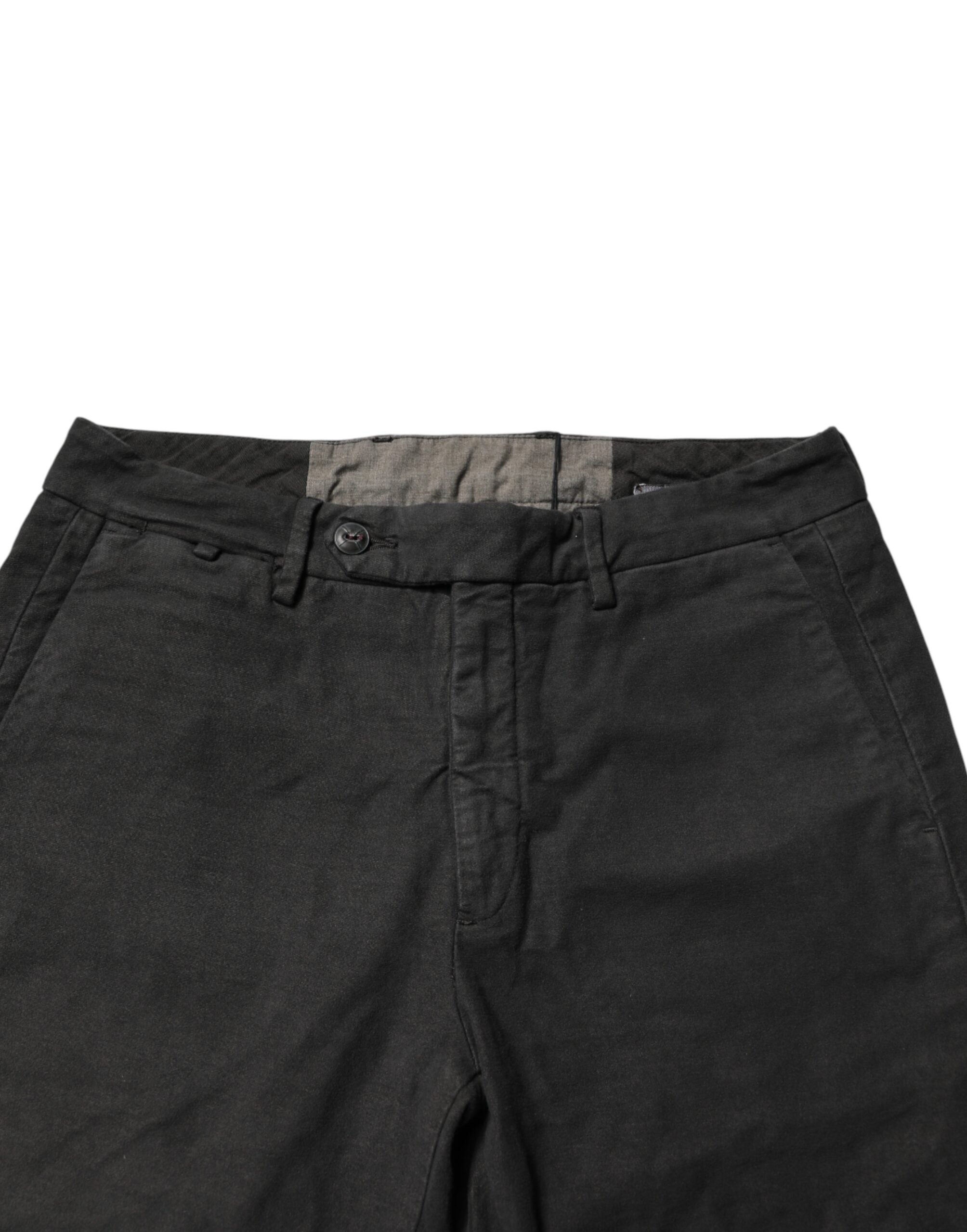 Dark Gray Cotton Mid Waist Skinny Men Denim Jeans