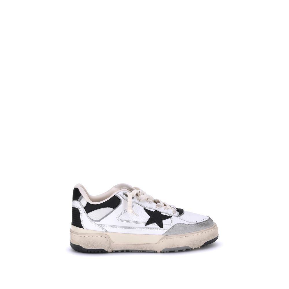 White Calf Leather Bos Taurus Chunky Sneakers - ventzia