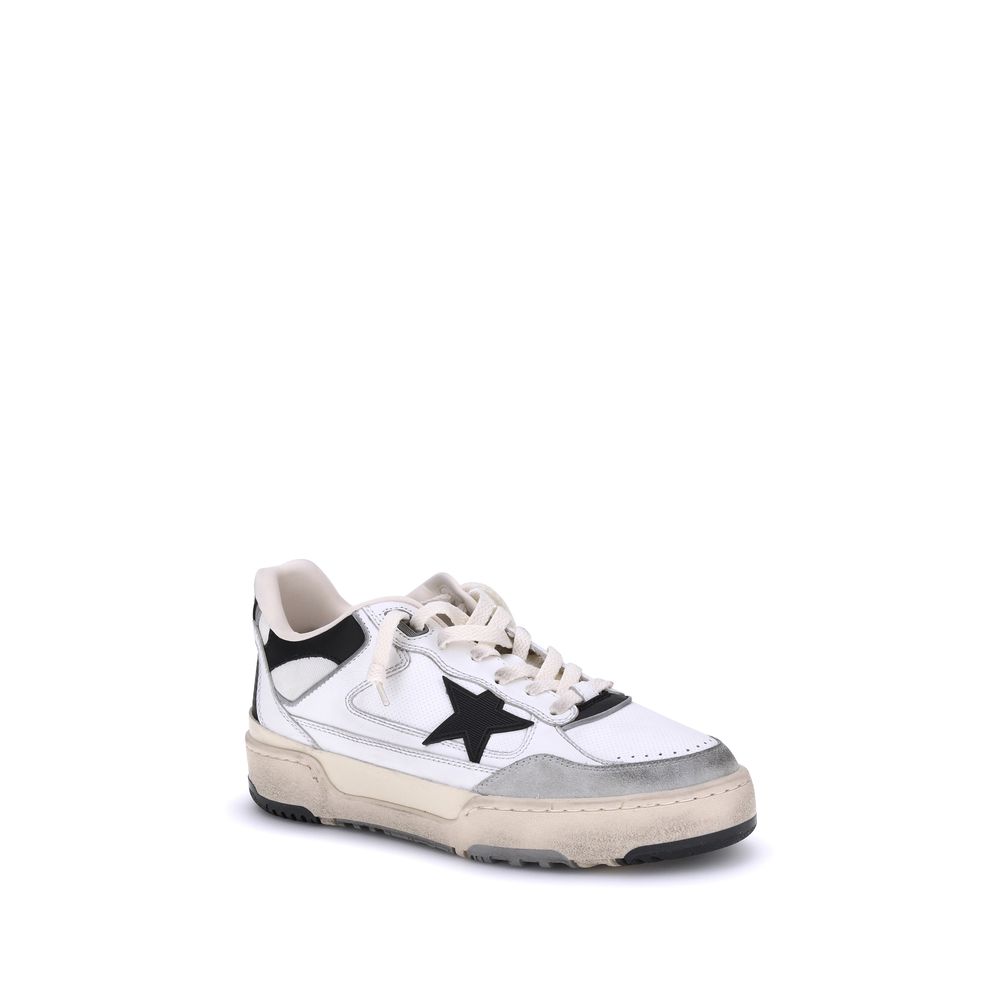 White Calf Leather Bos Taurus Chunky Sneakers - ventzia