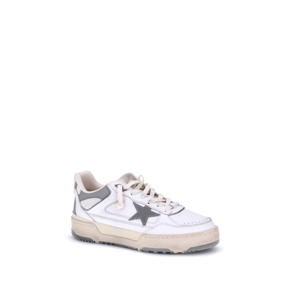 Gray Calf Leather Bos Taurus Chunky Sneakers - ventzia