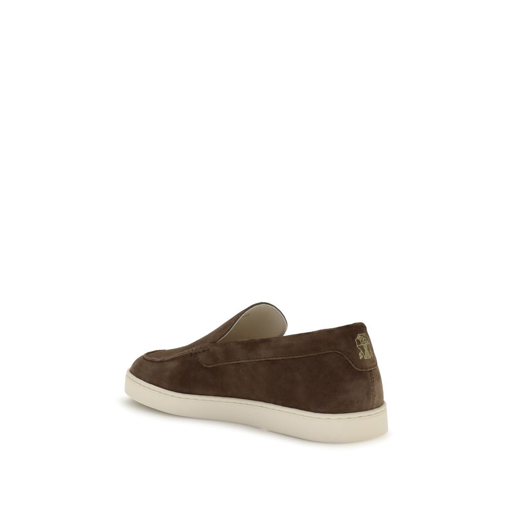 Brown Calf Leather Bos Taurus Slip-On Loafers - ventzia