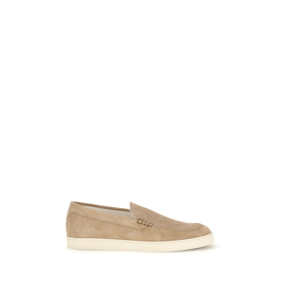 Beige Rubber Slip-On Loafers - ventzia