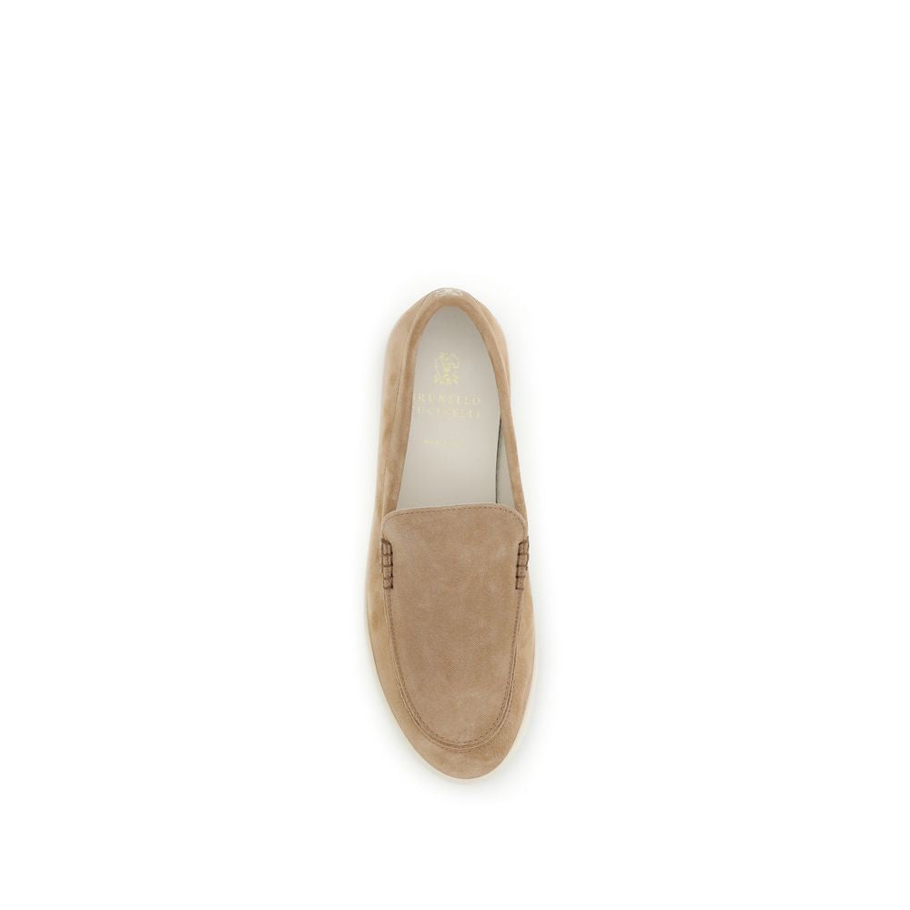 Beige Rubber Slip-On Loafers - ventzia