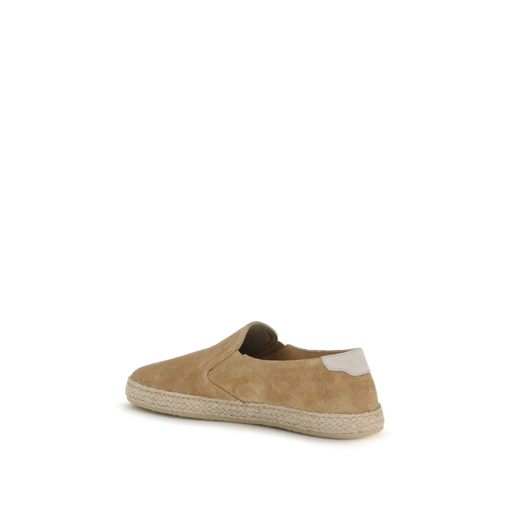 Beige Calf Leather Bos Taurus Espadrilles - ventzia
