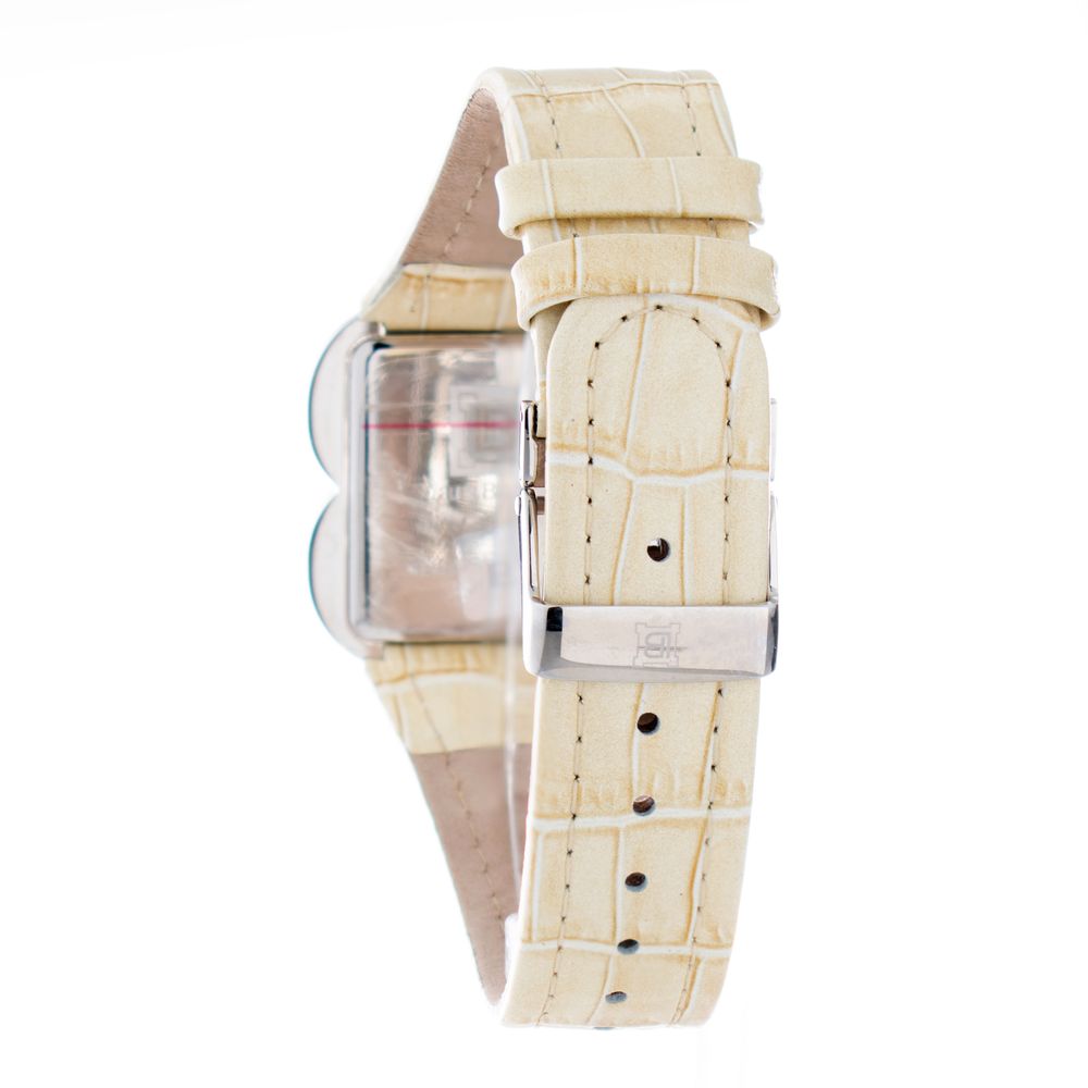 Beige Stainless Steel Dress Watch - ventzia