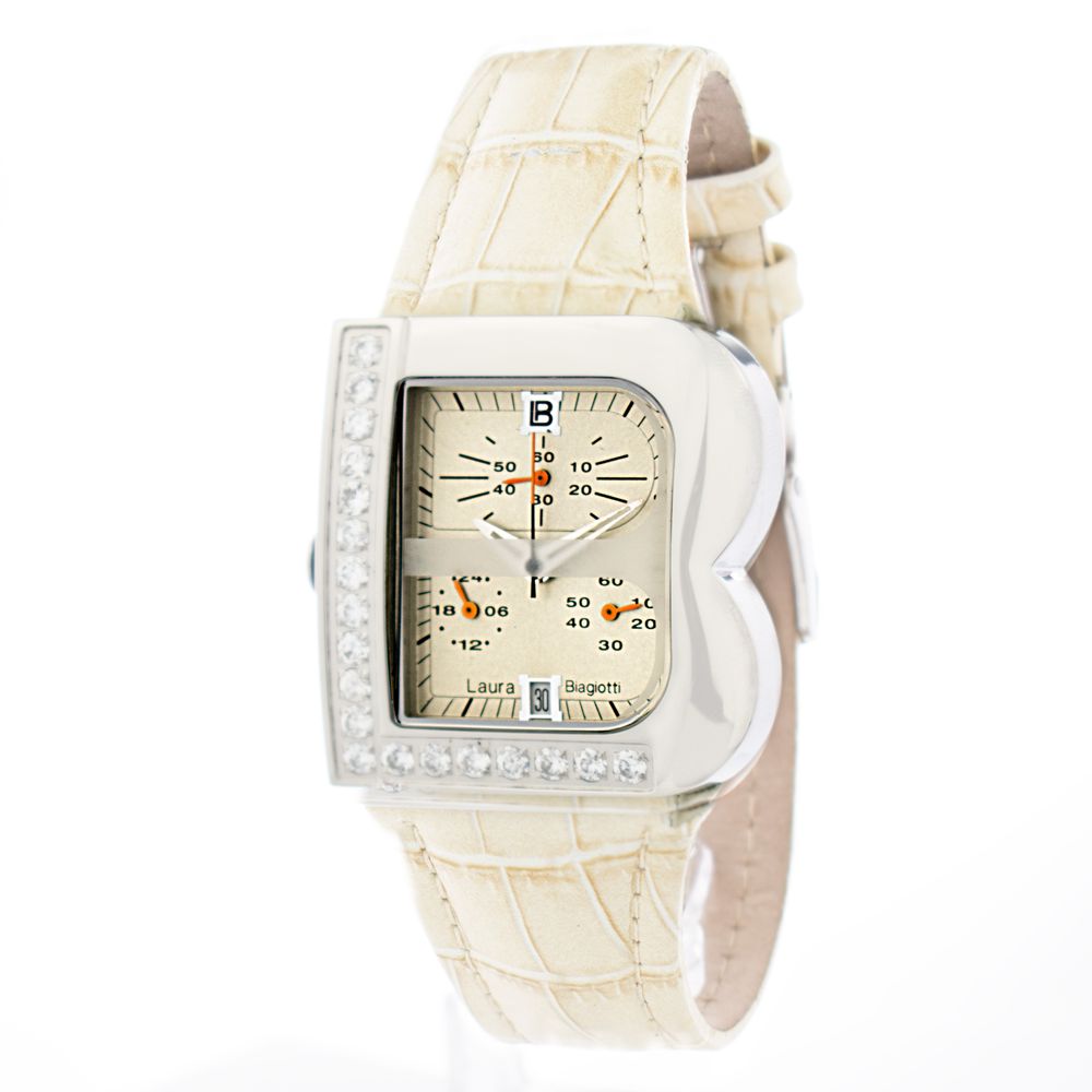 Beige Leather Dress Watch - ventzia