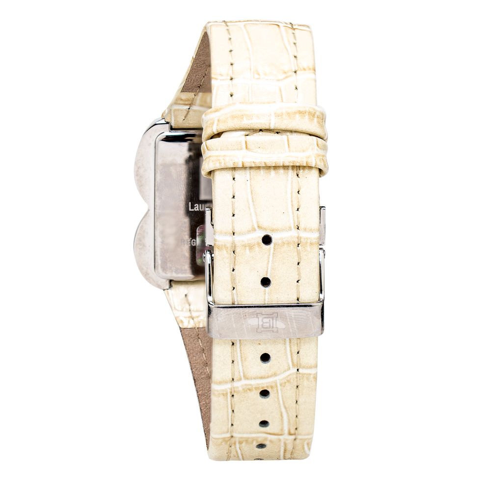 Beige Leather Dress Watch - ventzia