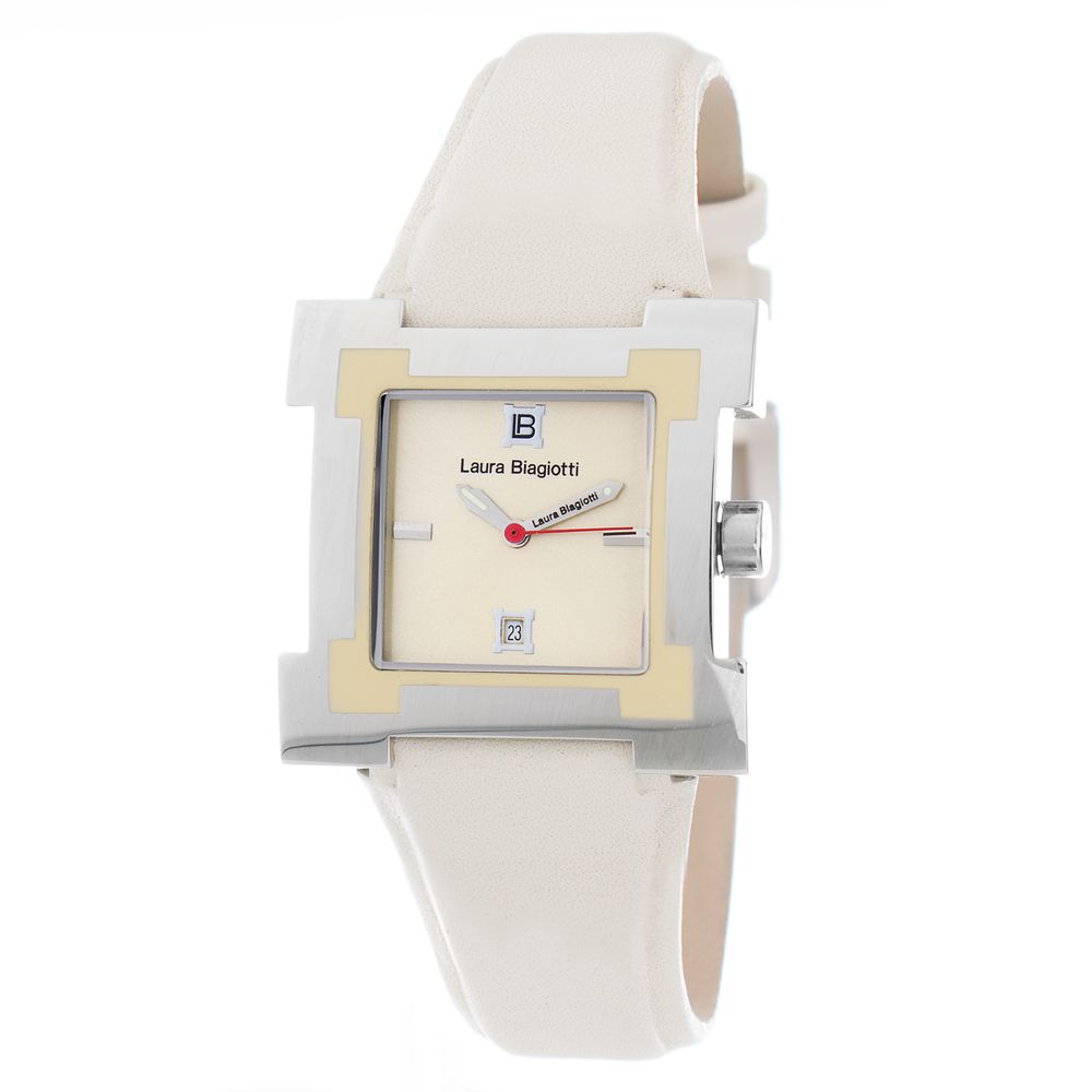 Beige Leather Dress Watch - ventzia