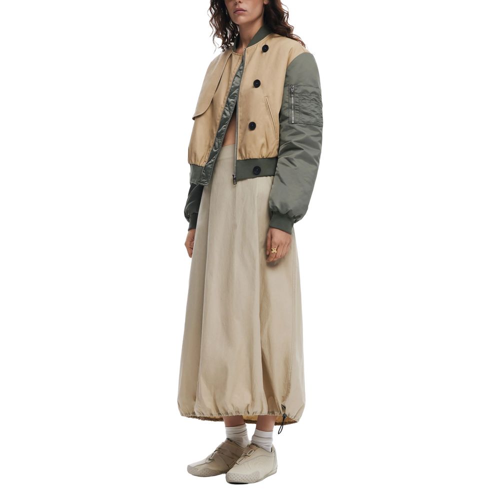 Beige Cotton Long Skirt - ventzia