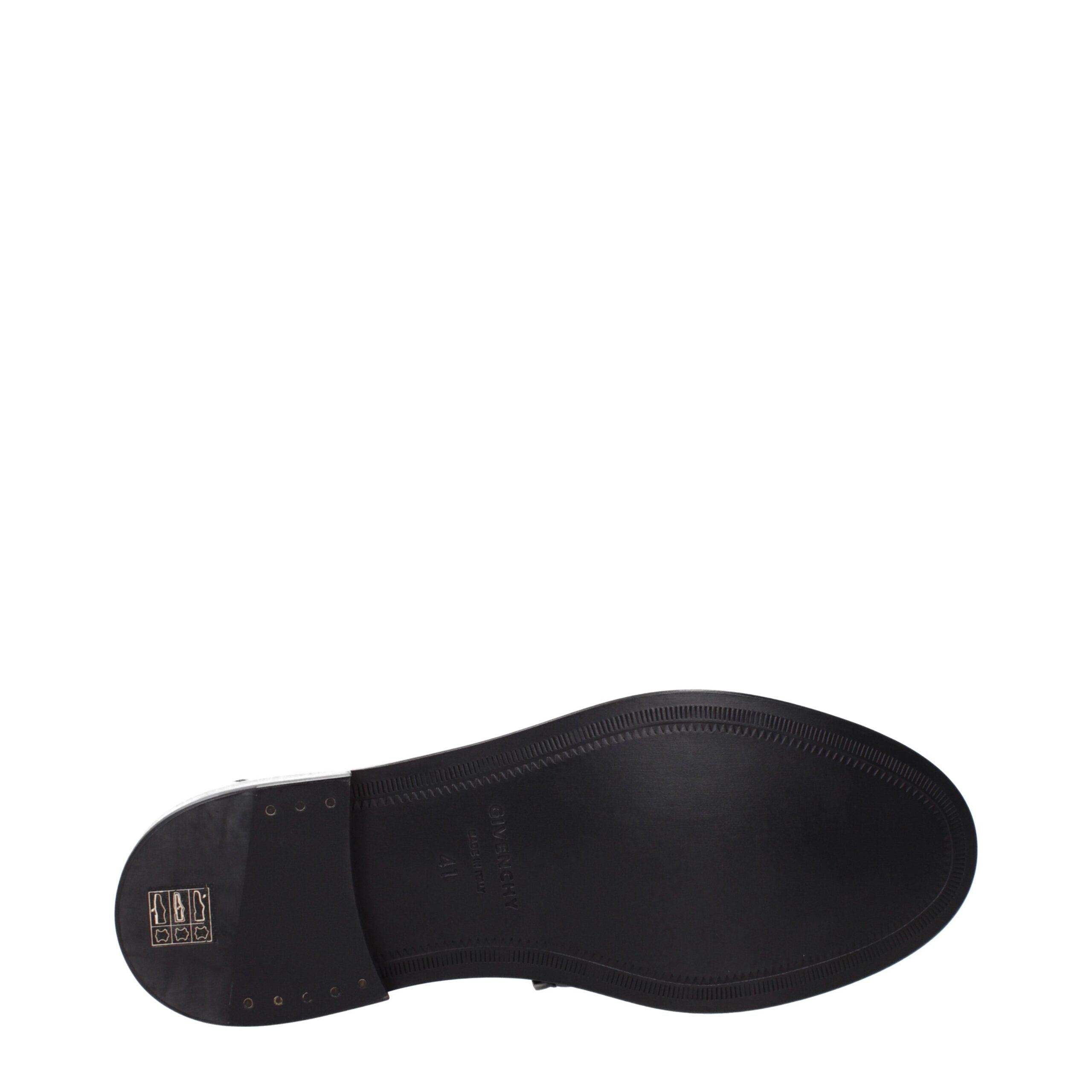 Black Leather Slip-On Loafers - ventzia