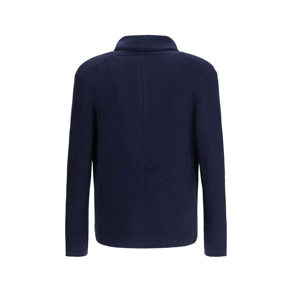 Blue Cotton Cardigan - ventzia