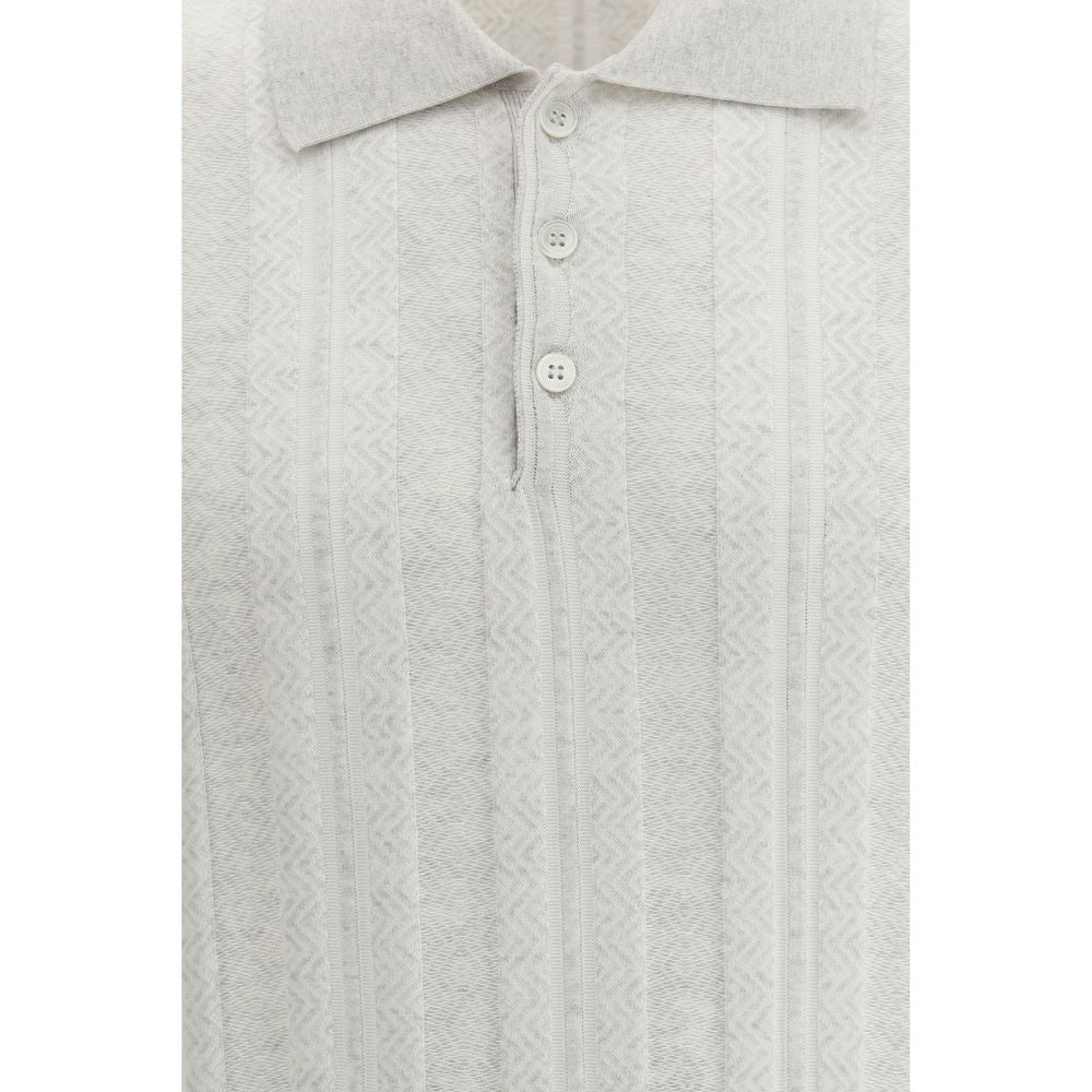 Gray Cotton Polo Shirt - ventzia