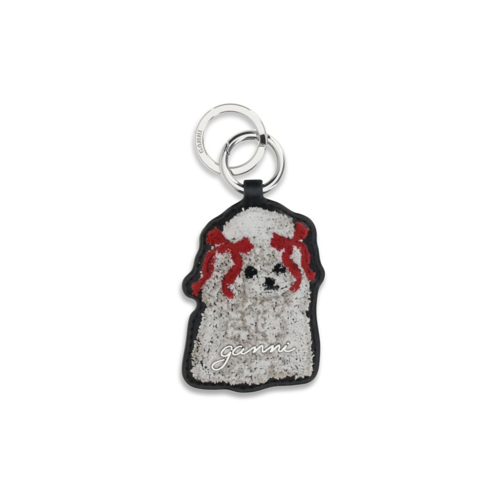 White Recycled Leather Keychain - ventzia