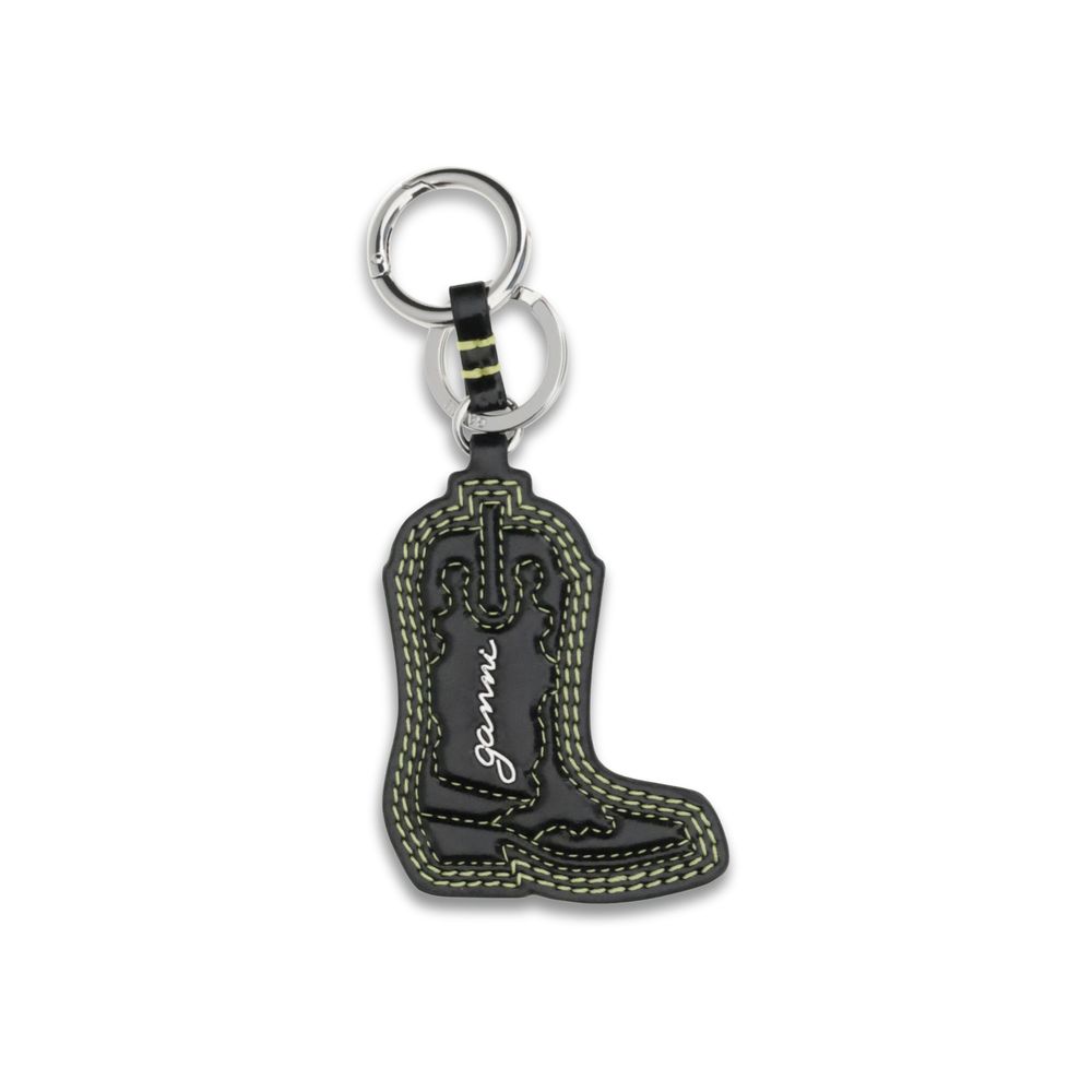 Black Recycled Leather Keychain - ventzia