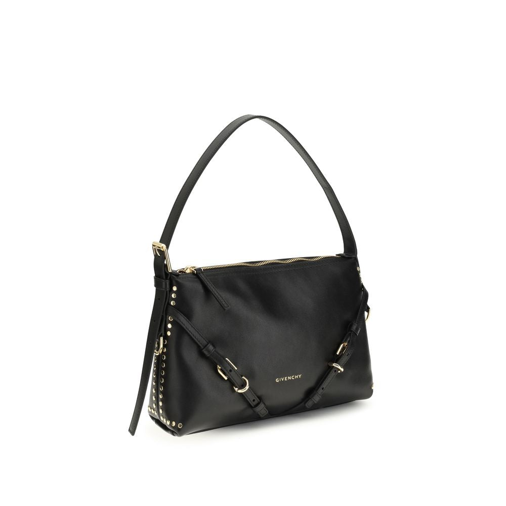 Black Calf Leather Bos Taurus Shoulder Bag - ventzia