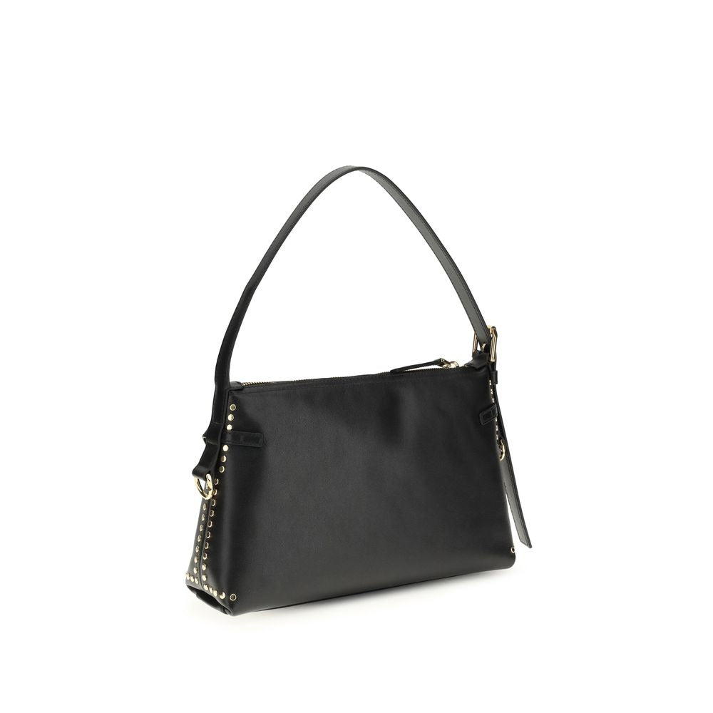 Black Calf Leather Bos Taurus Shoulder Bag - ventzia