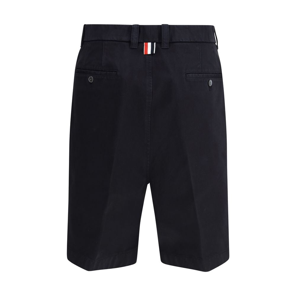 Blue Polyester Bermuda Shorts - ventzia