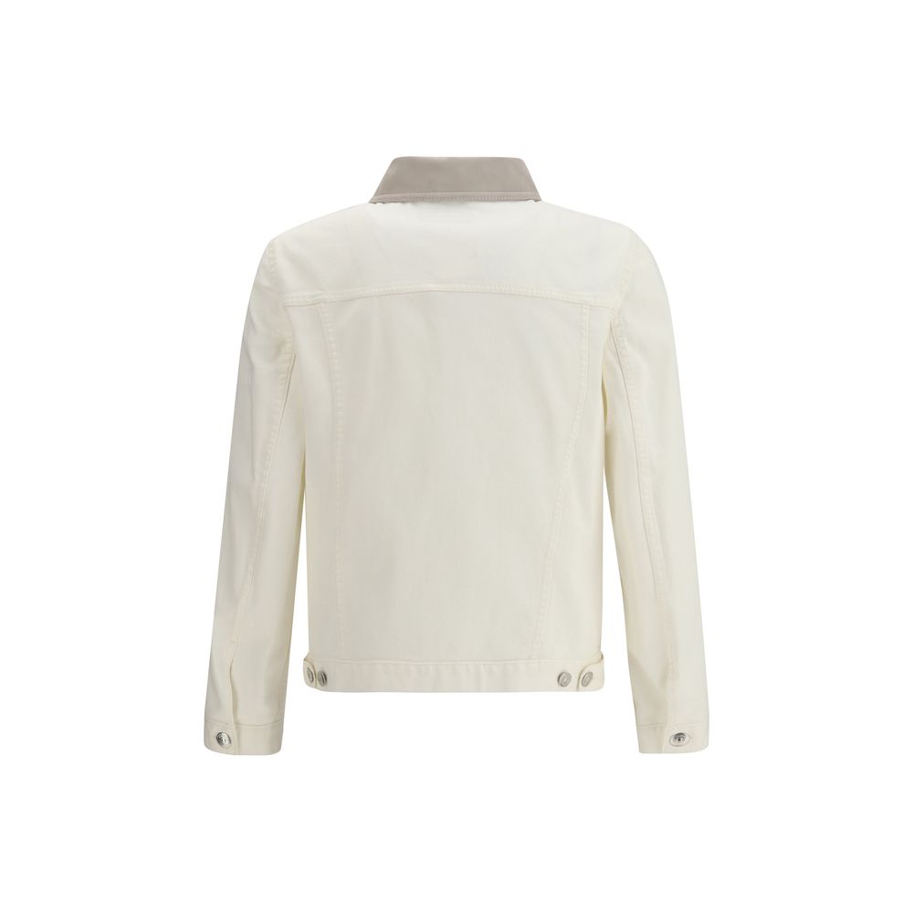 White Cotton Denim Jacket - ventzia
